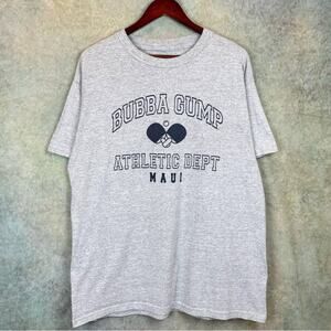 Vintage 90s Bubba Gump Shrimp Athletic Dept T Shirt Gray Mens Sz L Maui Hawaii